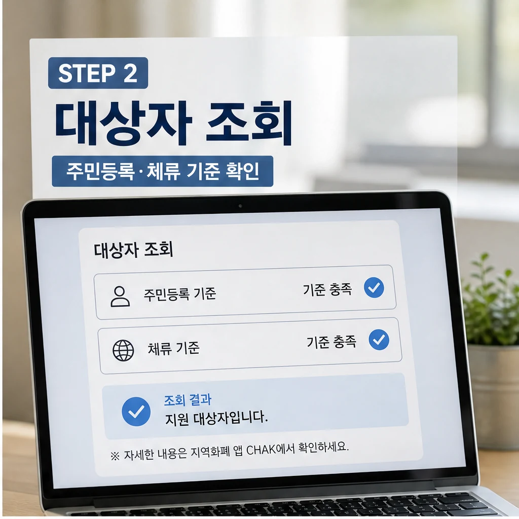 순천시 민생회복지원금 대상자 조회 주민등록 체류 기준 확인 이미지