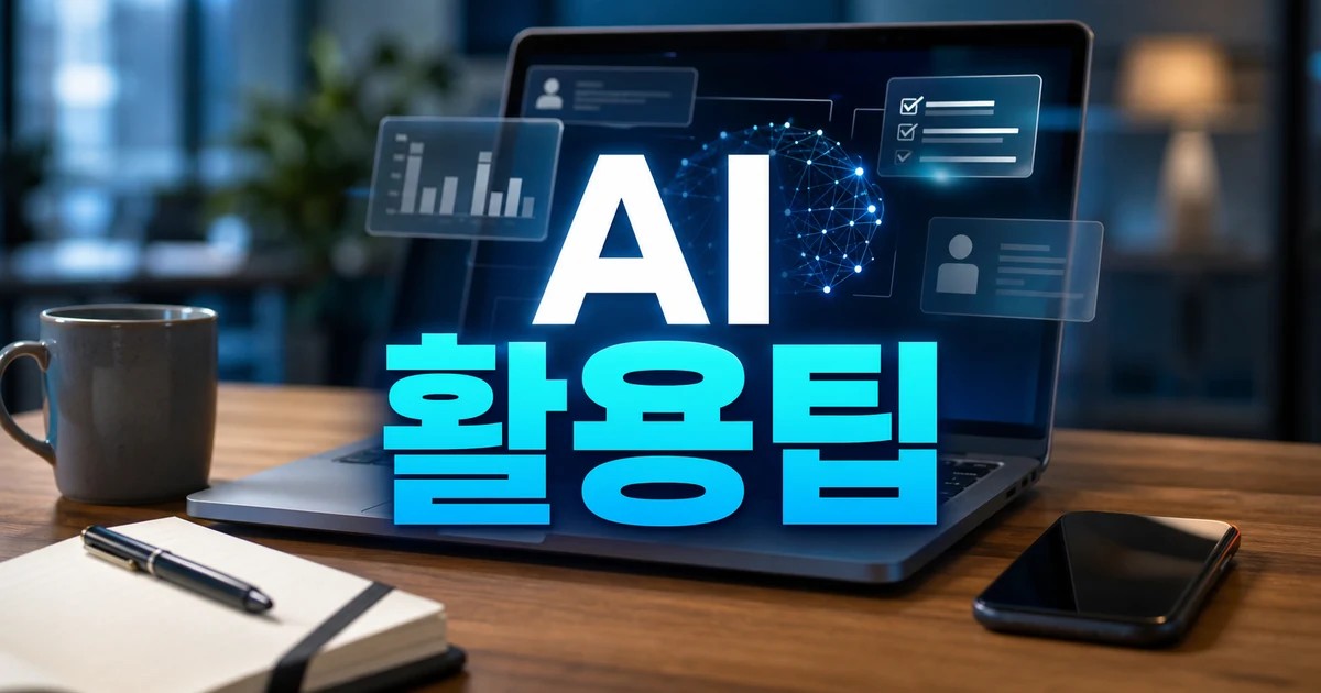 AI 활용팁과 2026 직업 변화 확인을 보여주는 노트북 썸네일