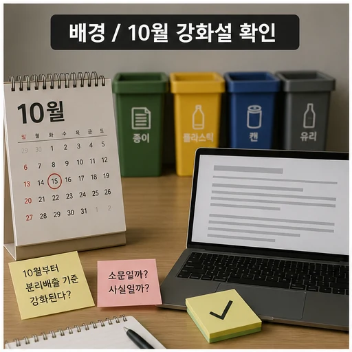 분리배출 규정 강화설 배경과 10월 정보 확인 이미지
