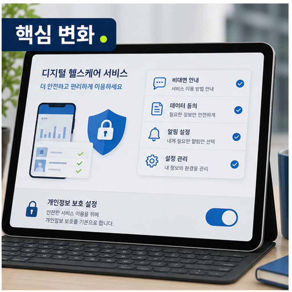 디지털헬스케어 핵심 변화와 개인정보 설정 이미지