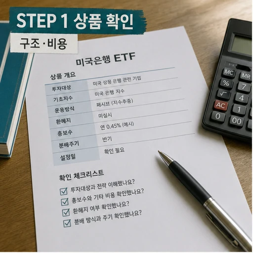 미국은행 ETF 상품 구조와 비용을 확인하는 체크리스트 이미지