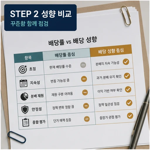 ETF 배당률과 배당 성향 비교 이미지