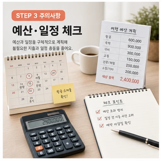 여행 예산과 일정 체크 본문 이미지