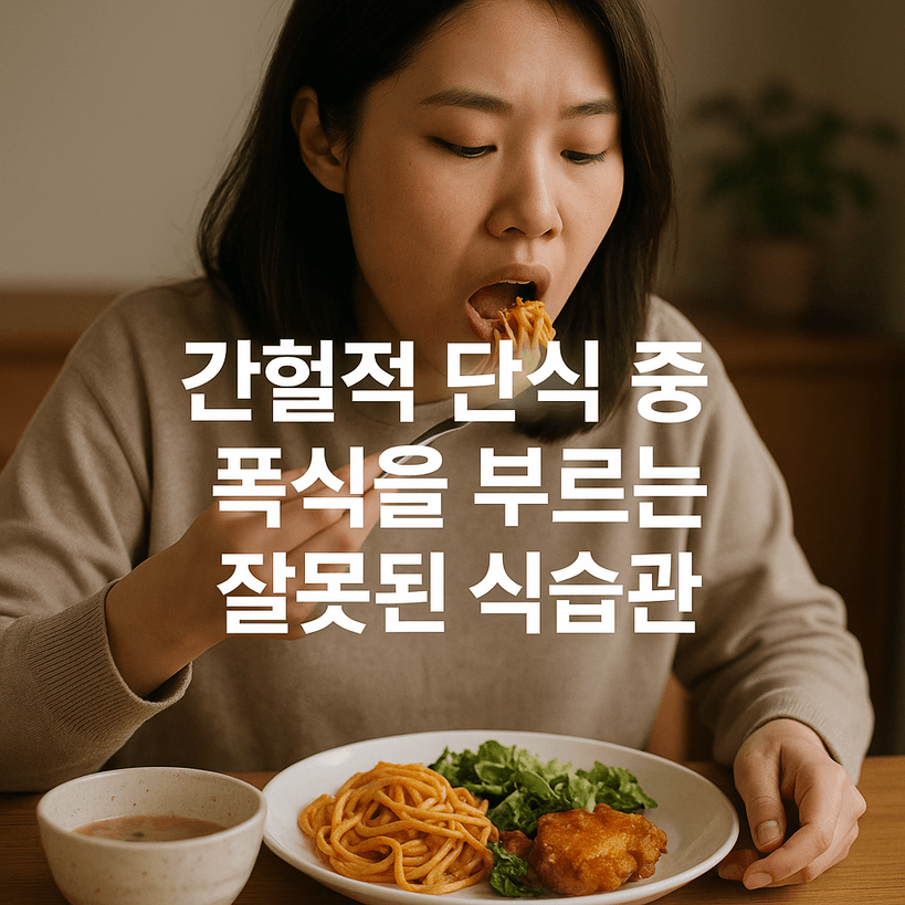 간헐적 단식 중 폭식 부르는 잘못된 식습관과 위험 데이터 분석